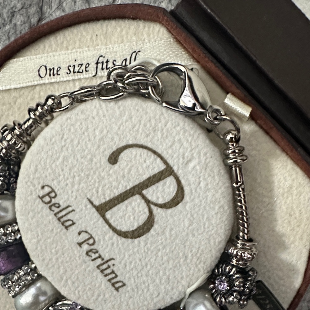 BNIB. Bella Perlina Amethyst and Silver Beaded Bracelet - Picture 6 of 6